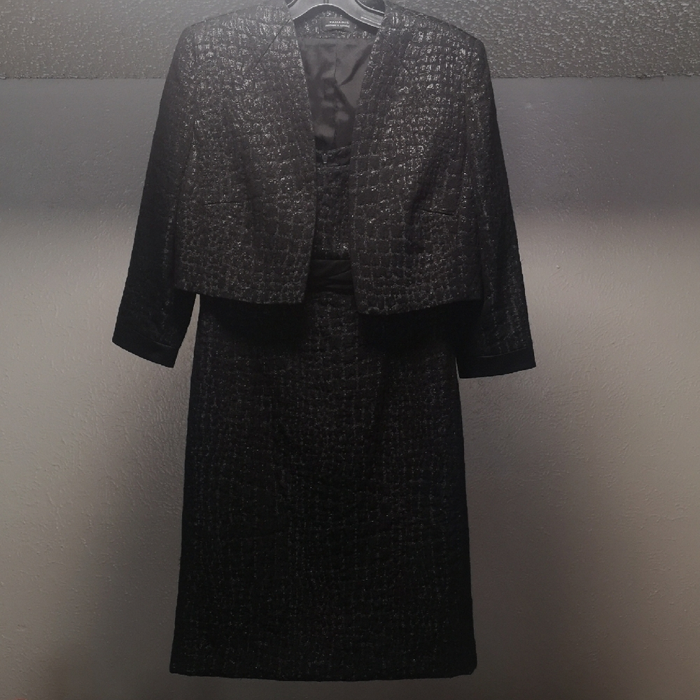 NWOT Tahari Elegant Black Jacket and Dress Set - Picture 3 of 15